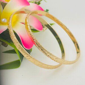 6mm Gold Hawaiian bangle bracelet